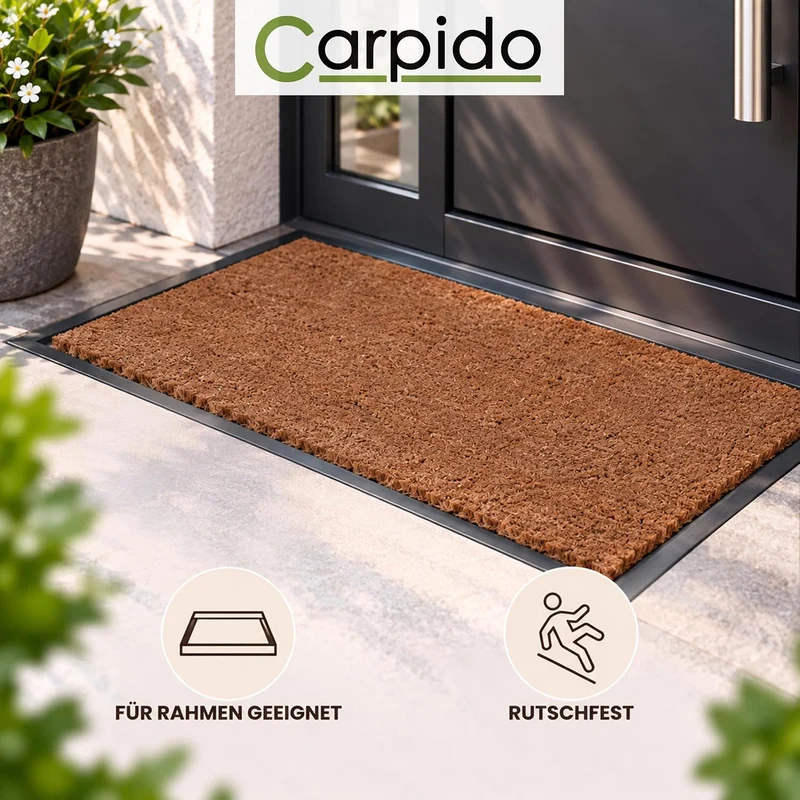 Fussmatte Kokos 140x100 cm schnittfest - 24mm Kokosmatte Natur, antibakteriell und extrem strapazier