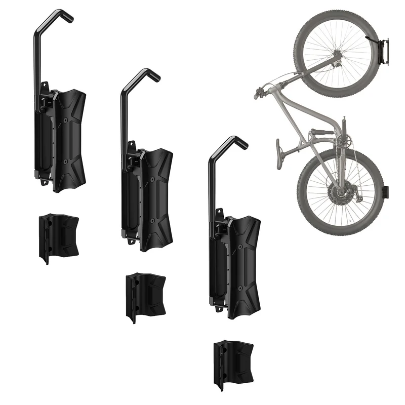 Maclean Wall-Mounted Bike Rack/Hanger, max. load 35 kg, adjustable tilt angle, steel, MC-171, 3 pieces