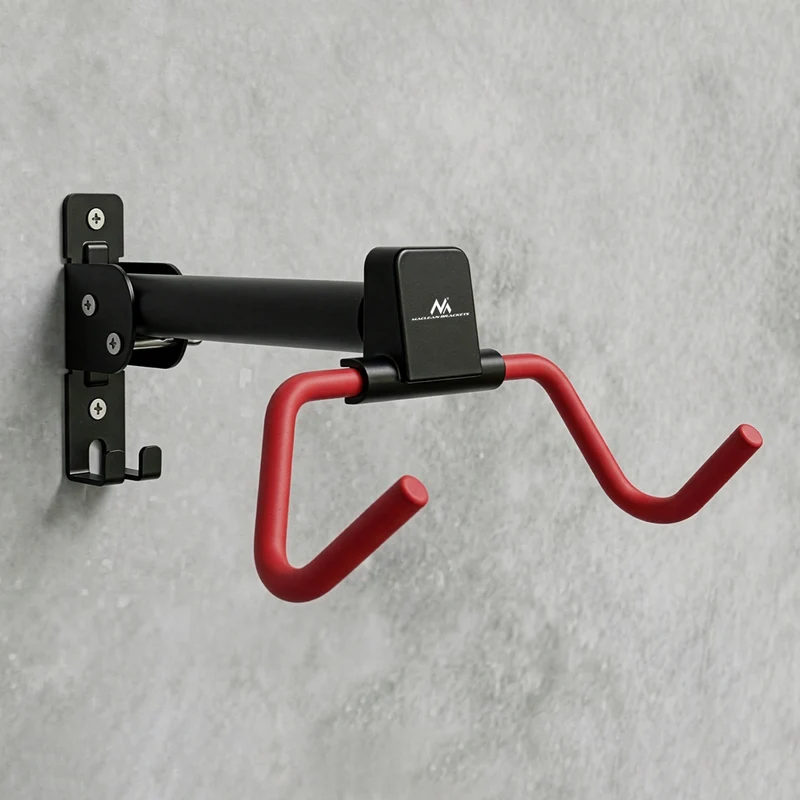 Maclean Horizontal Wall-Mounted Bike Rack, steel, max. load 30 kg, adjustable angle, MC-172, 2 pieces