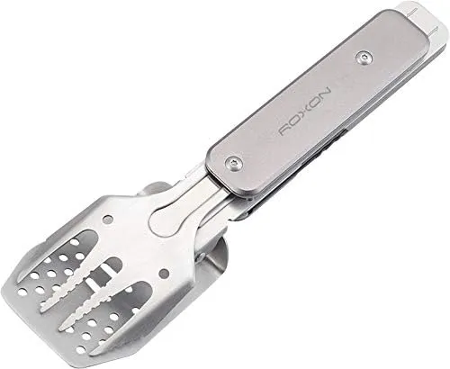 Roxon Mini BBQ Tool 4 in 1 Grillbesteck, Farbe:grau