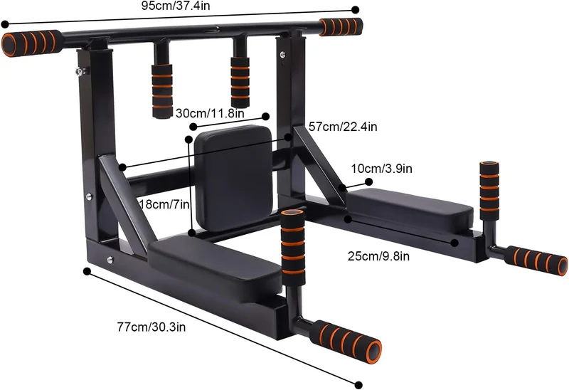 Klimmzugstangen Heimturnhalle Pull Up Bar Multifunktionen Klimmzug Wandmontage, Multigriff Edelstahl