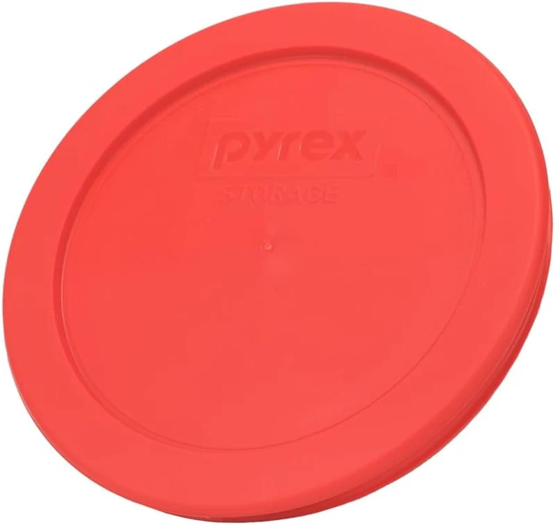 Pyrex 7200-PC Red 2 Cup Round Plastic Storage Lid - 2 Pack, 2