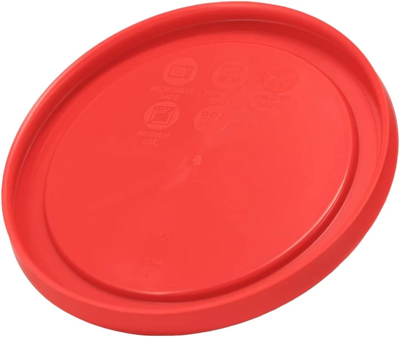 Pyrex 7200-PC Red 2 Cup Round Plastic Storage Lid - 2 Pack, 2