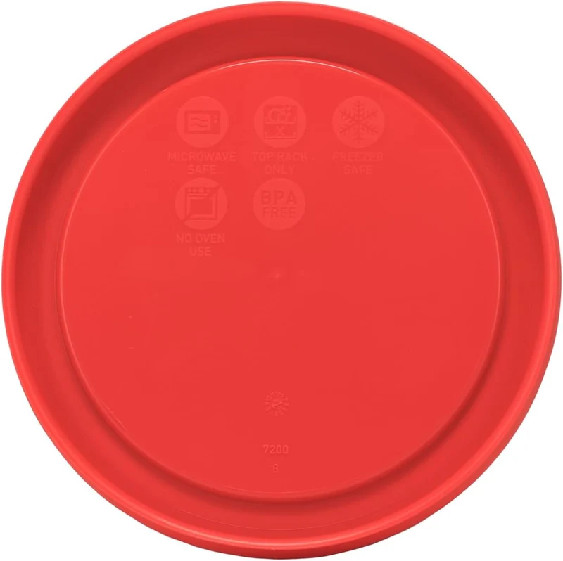 Pyrex 7200-PC Red 2 Cup Round Plastic Storage Lid - 2 Pack, 2