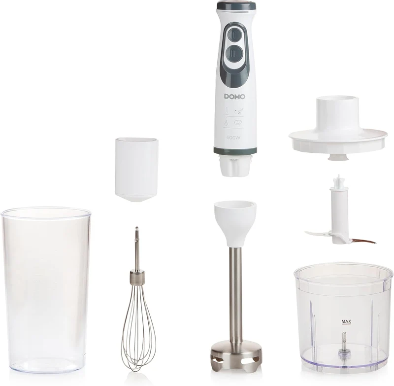 DOMO DO1089M Mixer-Set 3-in-1 600 W inkl. Messbecher weiss/grau White, White