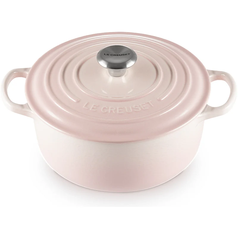 Le Creuset Bräter Signature rund 24 cm Shell Pink