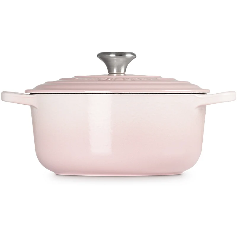 Le Creuset Bräter Signature rund 24 cm Shell Pink