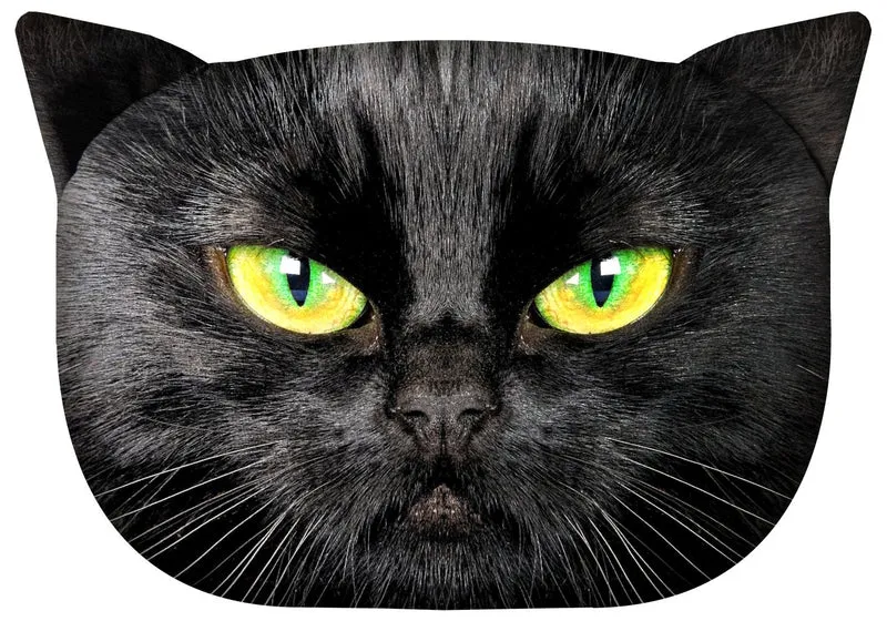 Bertoni Cat Nero decorative pillow 30x45 cm, velour, cat print, anti-allergenic insert
