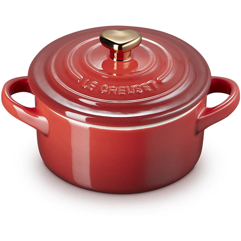 Le Creuset Mini Cocotte 10 cm Kirschrot mit Herzknopf
