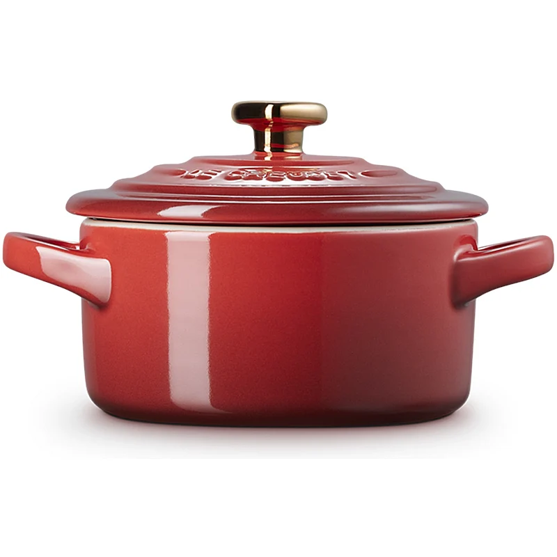 Le Creuset Mini Cocotte 10 cm Kirschrot mit Herzknopf