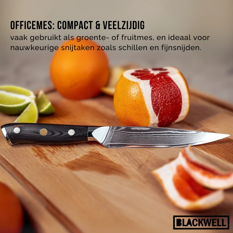 Blackwell Messerset (Kochmesser + Gemüsemesser + Schälmesser) – Japanischer Stil – 67 Lagen Damaszenerstahl – VG10 – 3-teilig