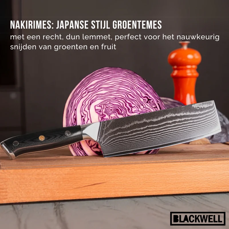 Blackwell Messerset (Kochmesser + Gemüsemesser + Schälmesser) – Japanischer Stil – 67 Lagen Damaszenerstahl – VG10 – 3-teilig