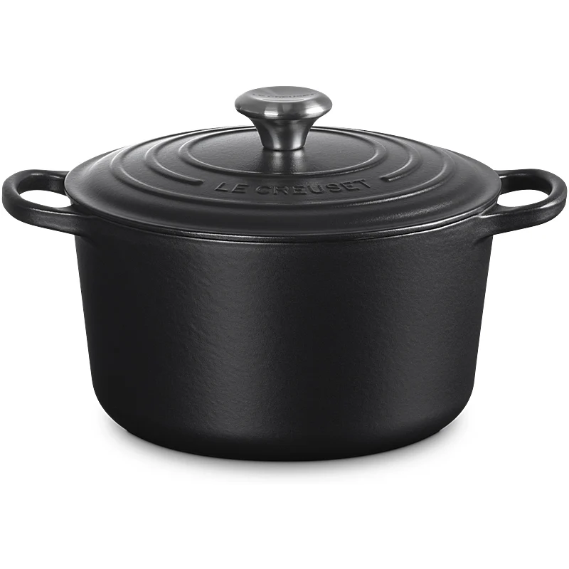Le Creuset Bräter Signature hoch 24 cm Schwarz matt innen & außen