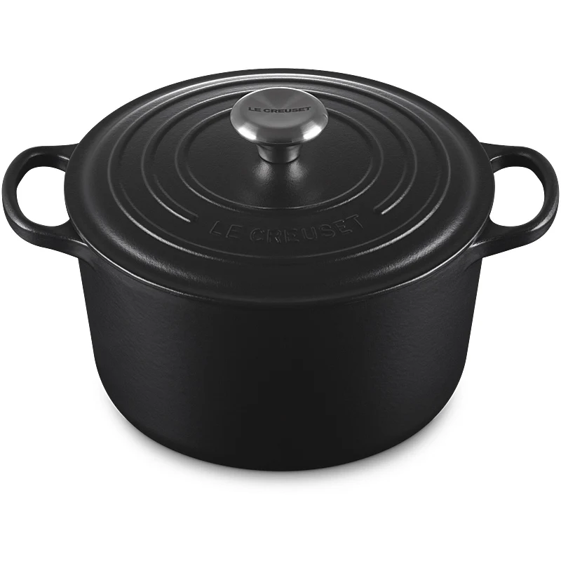 Le Creuset Bräter Signature hoch 24 cm Schwarz matt innen & außen