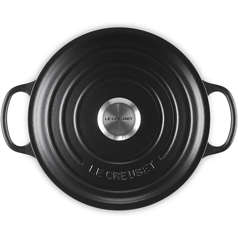 Le Creuset Bräter Signature hoch 24 cm Schwarz matt innen & außen