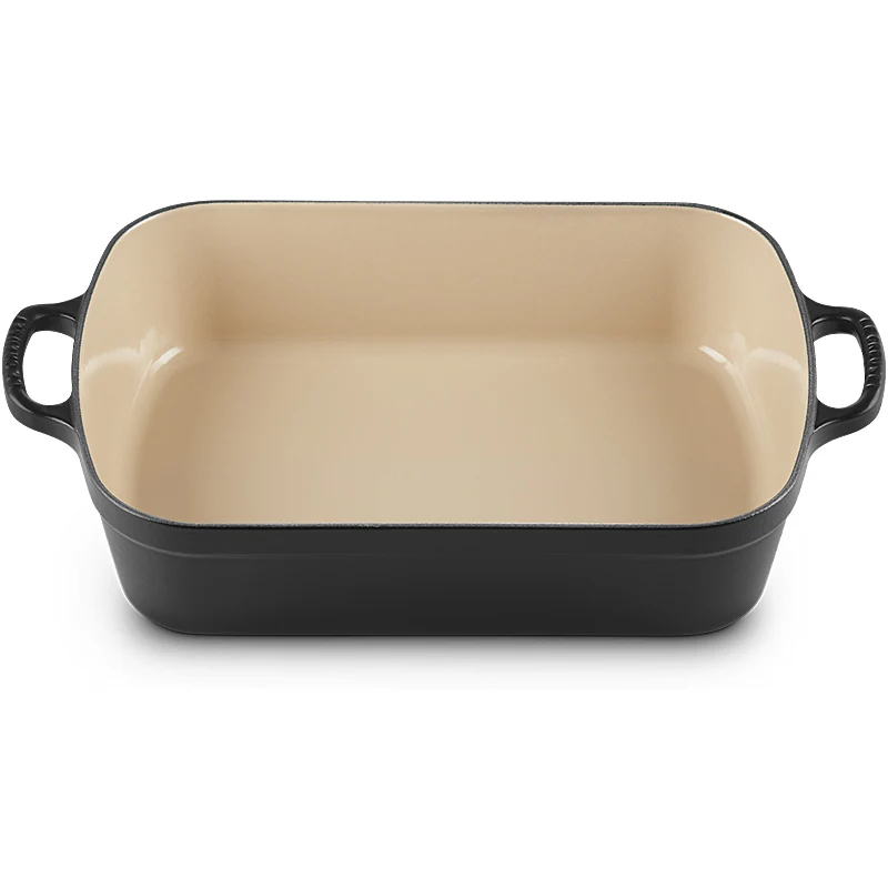 Le Creuset Bratreine Signature rechteckig 33 cm Schwarz matt
