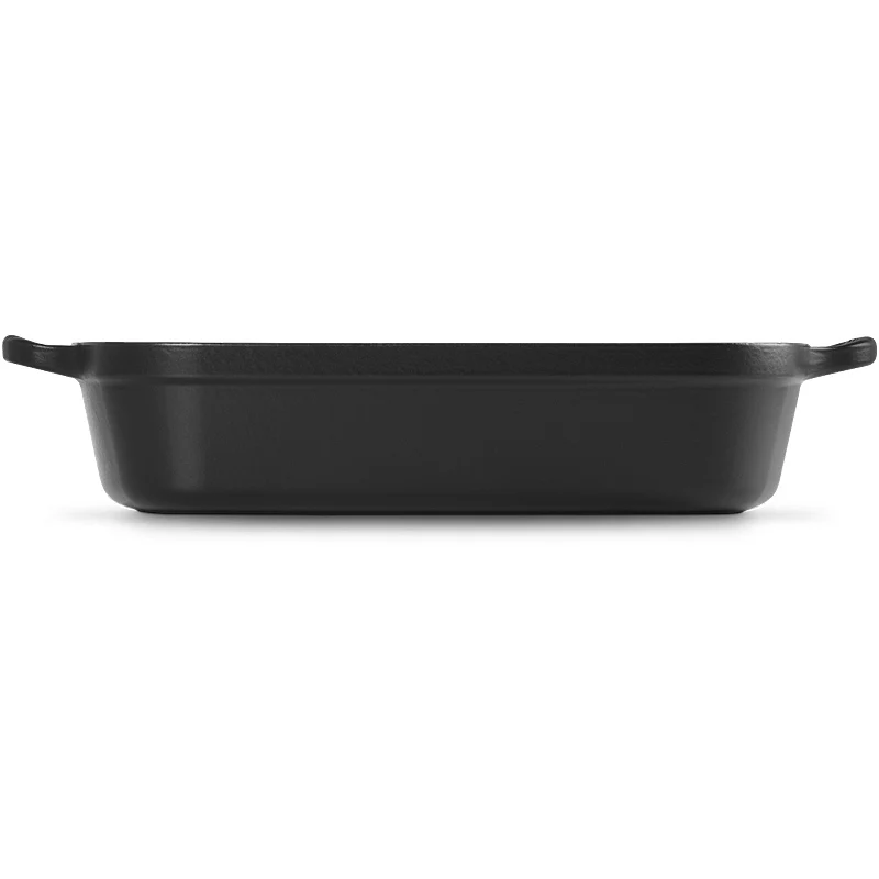 Le Creuset Bratreine Signature rechteckig 33 cm Schwarz matt