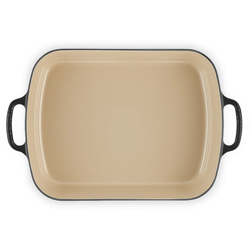 Le Creuset Bratreine Signature rechteckig 33 cm Schwarz matt