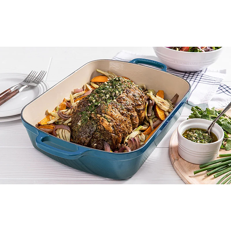 Le Creuset Bratreine Signature rechteckig 33cm Deep Teal