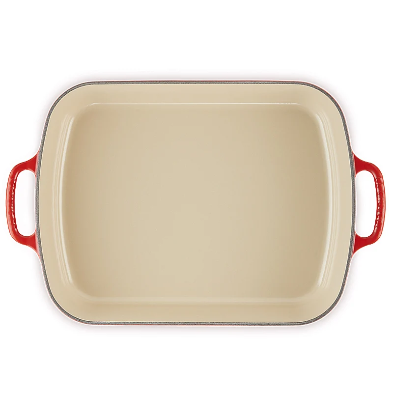 Le Creuset Bratreine Signature rechteckig 33cm Kirschrot