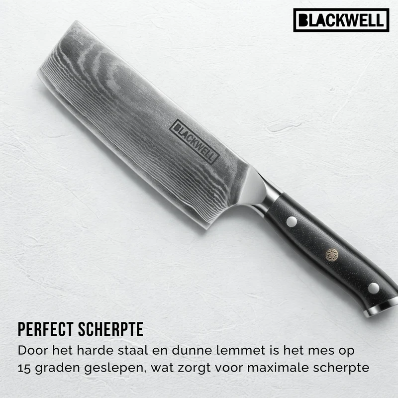 Blackwell Messerset (Kochmesser + Gemüsemesser + Schälmesser) – Japanischer Stil – 67 Lagen Damaszenerstahl – VG10 – 3-teilig