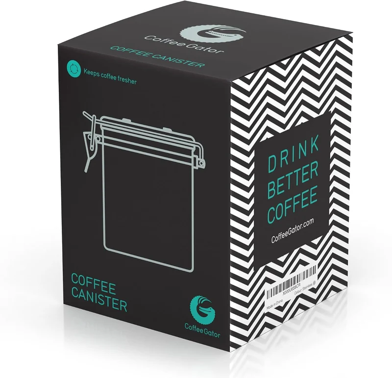 Coffee Gator Kaffeedose Edelstahl, Luftdicht Vorratsdose mit Deckel, Datum Tracker, CO2-Freigabevent
