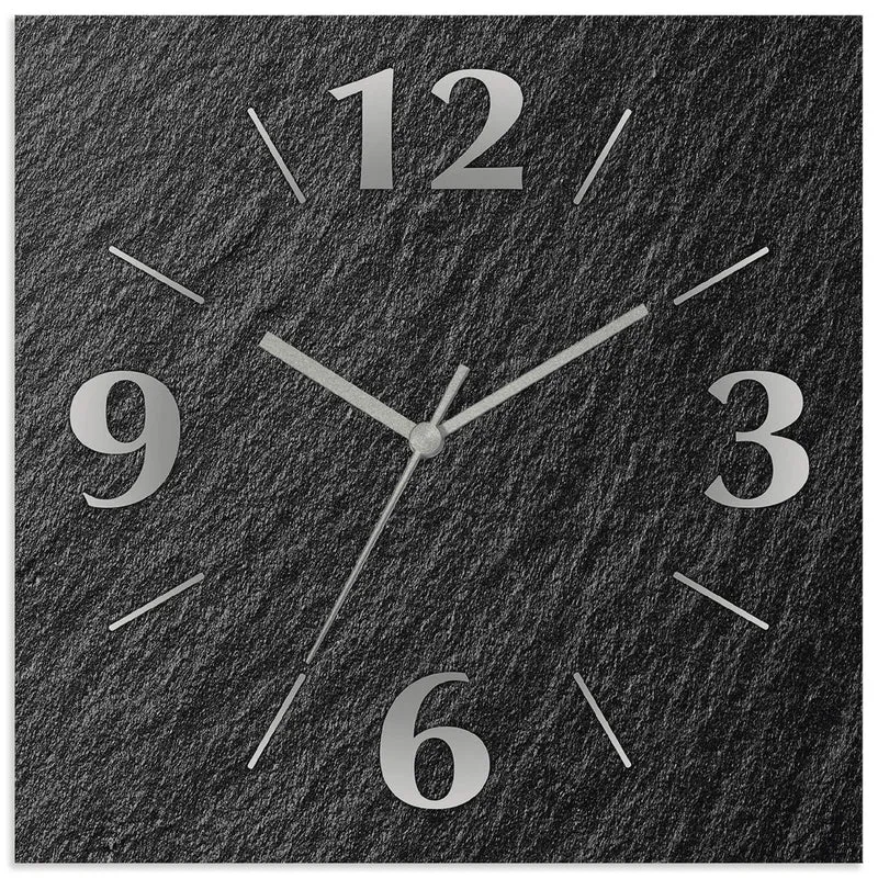 ARTLAND Wanddeko Wanduhr ohne Tickgeräusche Alu Funkuhr 30x30 cm Quadratisch Lautlos analoge Funkuhr
