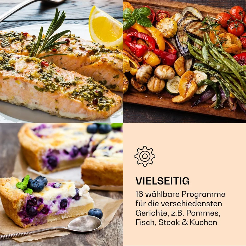 Klarstein AeroVital Cube Chef Heissluftfritteuse - 1700 W Heissluftfriteuse, Airfryer mit Touchscree