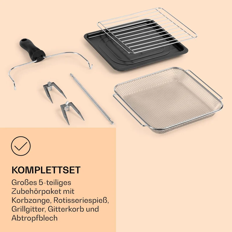 Klarstein AeroVital Cube Chef Heissluftfritteuse - 1700 W Heissluftfriteuse, Airfryer mit Touchscree