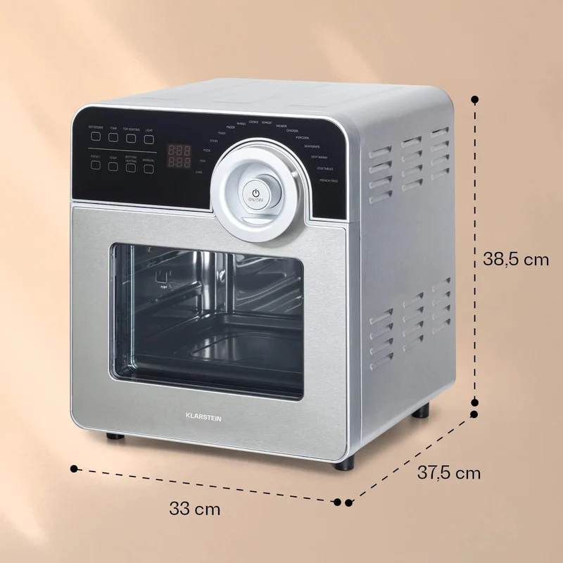 Klarstein AeroVital Cube Chef Heissluftfritteuse - 1700 W Heissluftfriteuse, Airfryer mit Touchscree