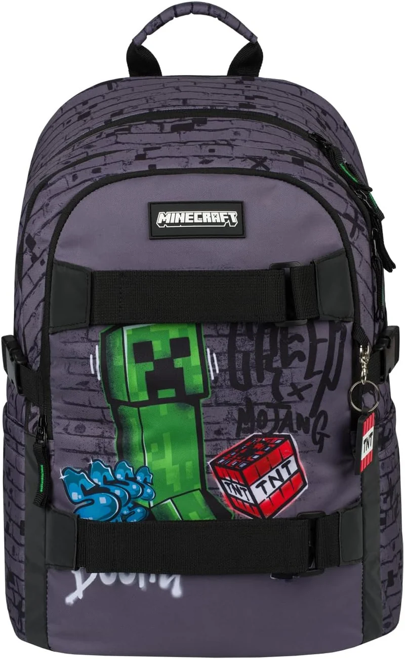 Baagl Schulrucksack für Jungen Mädchen Teenager - Skateboard Rucksack - Kinderrucksack mit Laptopfac