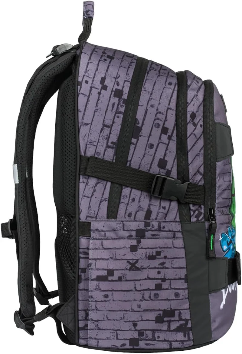 Baagl Schulrucksack für Jungen Mädchen Teenager - Skateboard Rucksack - Kinderrucksack mit Laptopfac