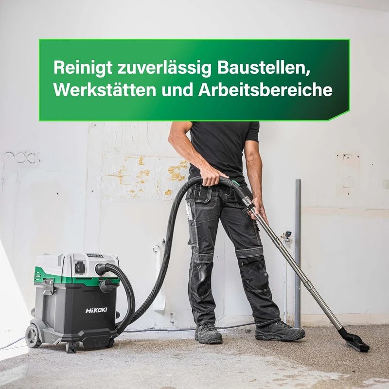 HiKOKI Nass- und Trockensauger - 1200 W, 30 L, M-Klasse, Kompakt und Leicht, Manuelle Filterreinigun