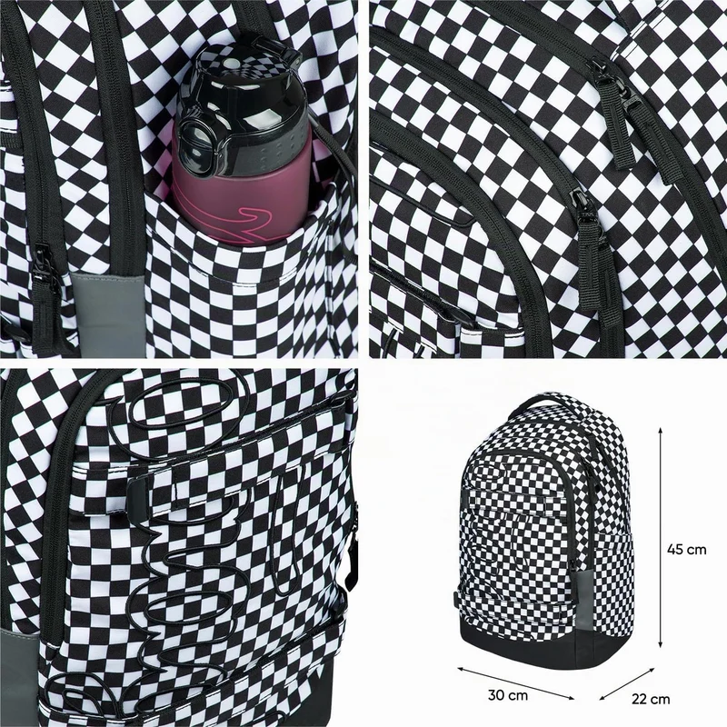 Baagl Schulrucksack für Jungen Mädchen Teenager - Skate Max - Skateboard Rucksack - Kinderrucksack m