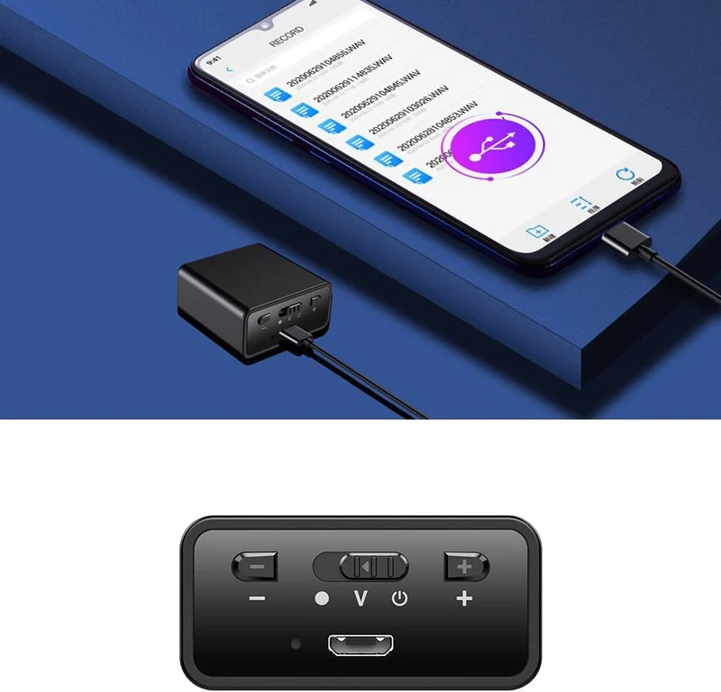 Kompaktes Diktiergerät Q65 | 32GB USB Audio-Aufnahmegerät | Diktaphon mit Sprachaktivierung, 192kbps