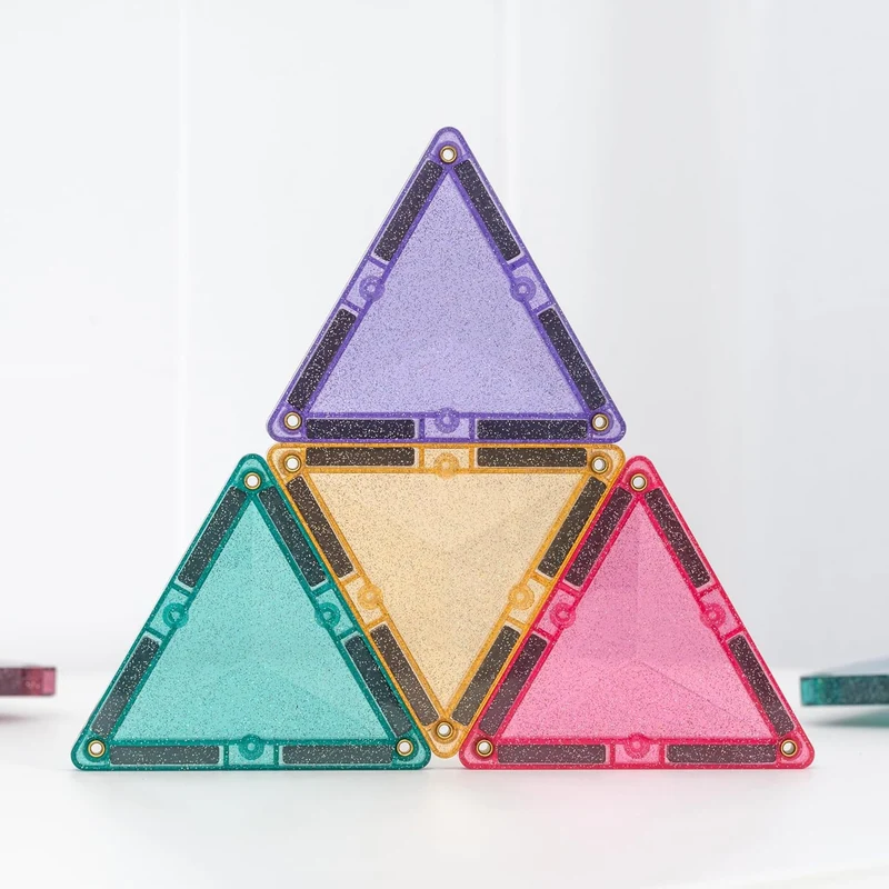 CONNETIX Magnetische Fliesen Glitzer Schloss Paket, 48 Stück