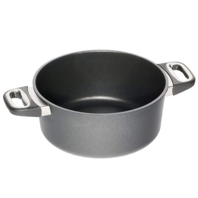 AMT Gastroguss Bratentopf 24 cm Ø, 10 cm hoch, nicht induktionsgeeignet, Lotan® Antihaft-Veredelung,