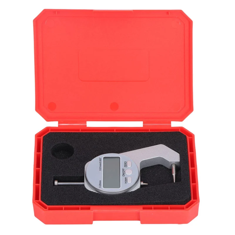 Dickenmesser, EVTSCAN Dickenmesser 0-20 mm Bereich Digitalanzeige Mini-Dickenmesser mit kleiner gebo