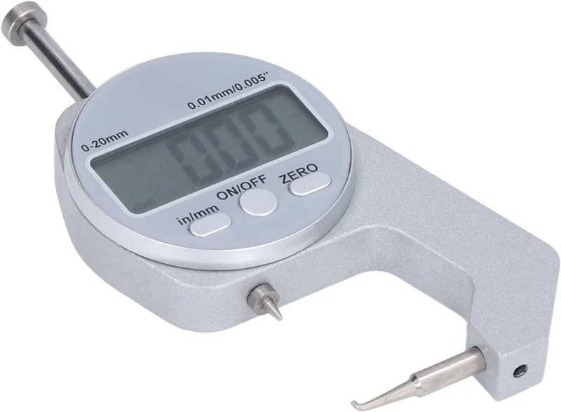 Dickenmesser, EVTSCAN Dickenmesser 0-20 mm Bereich Digitalanzeige Mini-Dickenmesser mit kleiner gebo