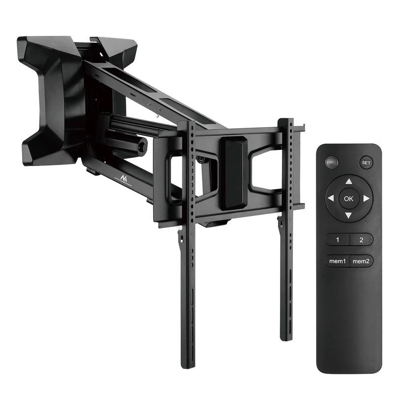 Maclean MC-891 Electric TV Wall Mount Bracket Remote 37''-70" VESA 35kg Over Fireplace Pull Down TV Holder EU plug