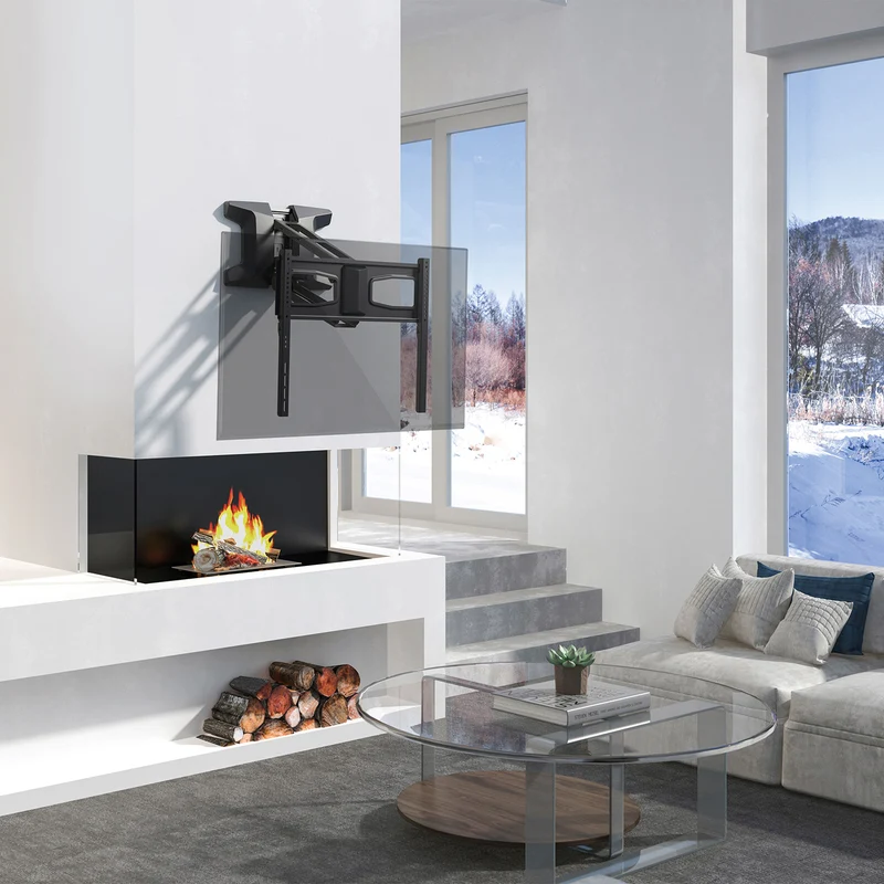 Maclean MC-891 Electric TV Wall Mount Bracket Remote 37''-70" VESA 35kg Over Fireplace Pull Down TV Holder EU plug