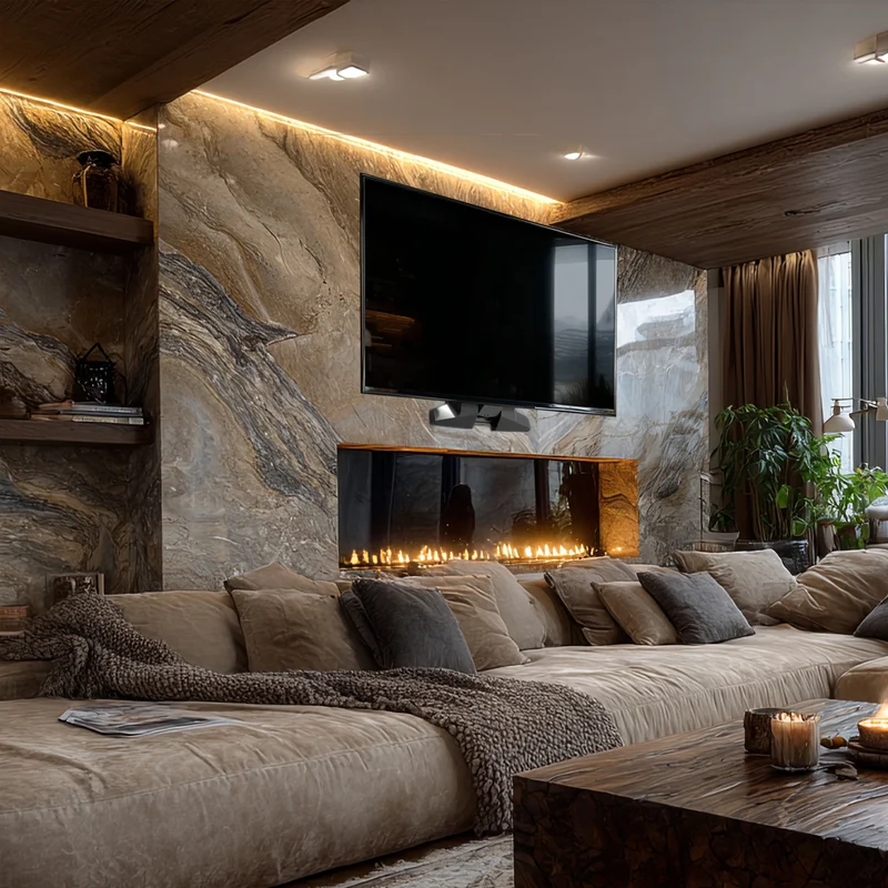 Maclean MC-891 Electric TV Wall Mount Bracket Remote 37''-70" VESA 35kg Over Fireplace Pull Down TV Holder EU plug
