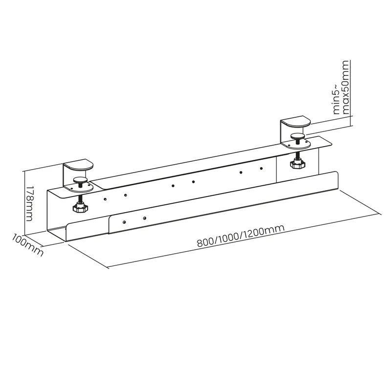 Maclean under-desk cable organizer, 5kg max, MC-333