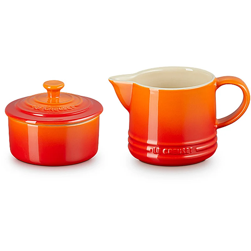 Le Creuset ZUCKER- UND MILCHSET OFENROT