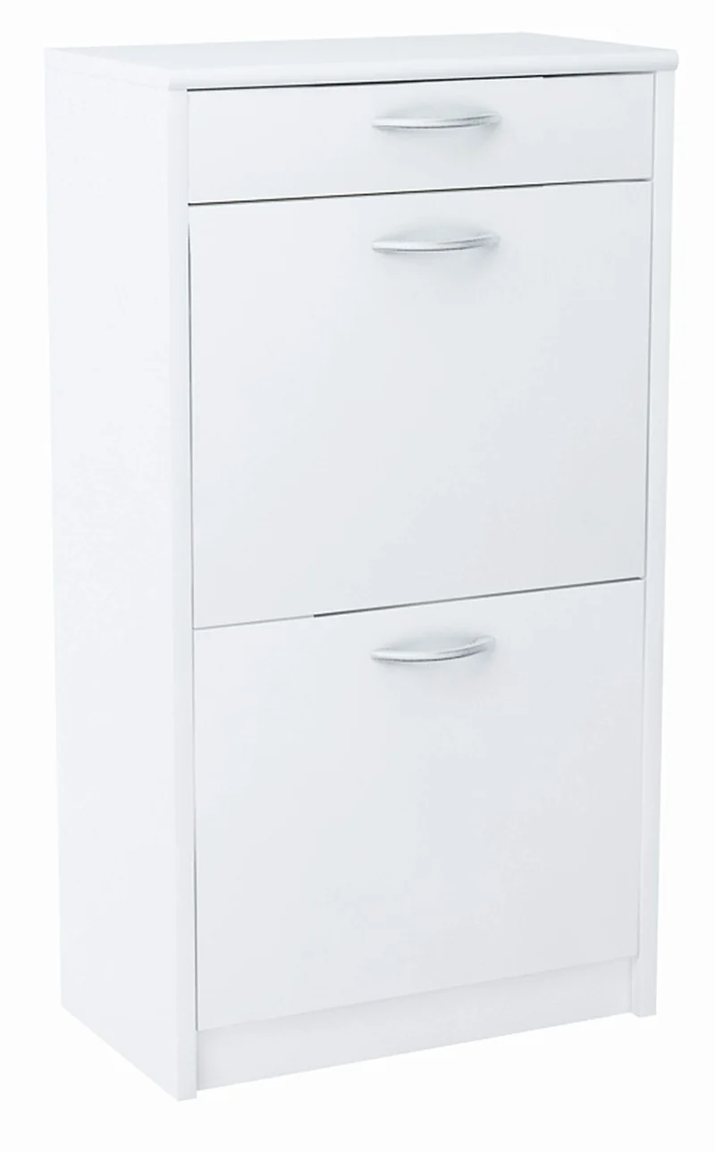 MATKAM Schuhschrank 2D1S in moderner Optik, B 50 x H 92 x T 28 cm, laminierte Möbelplatte 16 mm, mit