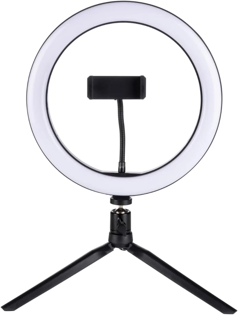 Grundig Ringlampe mit Stativ - Ringlicht 25cm - TikTok Ringleuchte mit 120 LEDs - 3Light Modes - USB