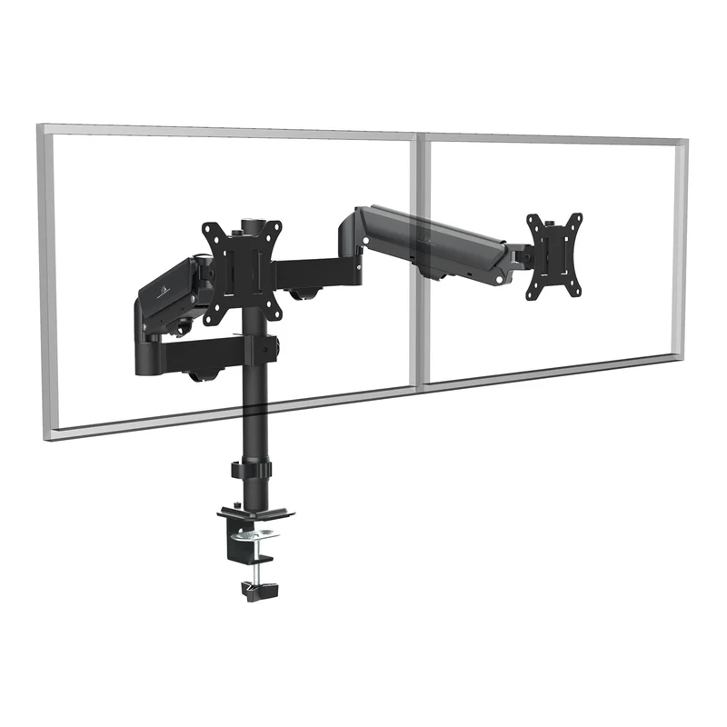 Maclean 2 monitor mount, gas spring, 17"-32", 2-10kg, black, MC-136
