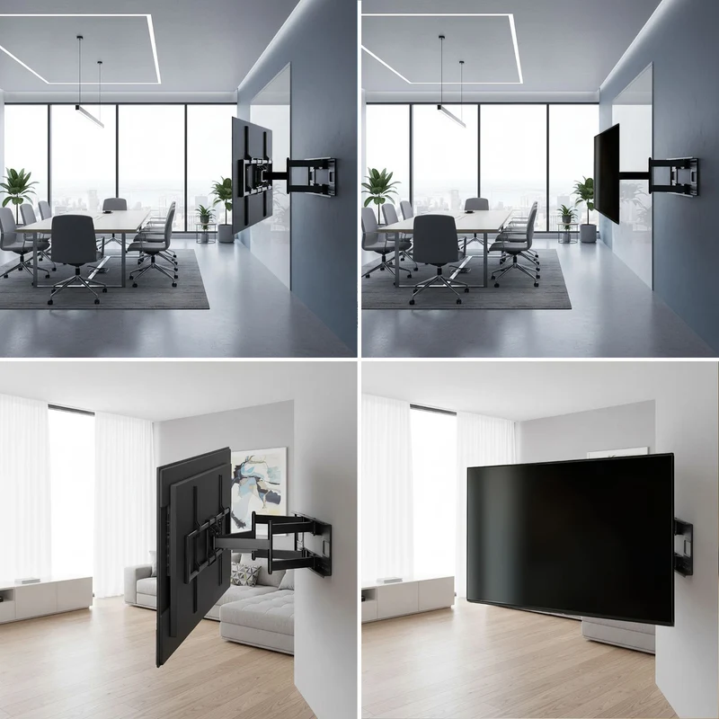 Maclean MC-482 TV Wall Mount Bracket for 60-120" Flat & Curved TVs up to 120kg Max. VESA 900x600 Swivel, Tilt and Rotate, Universal TV Mount TV Bracket