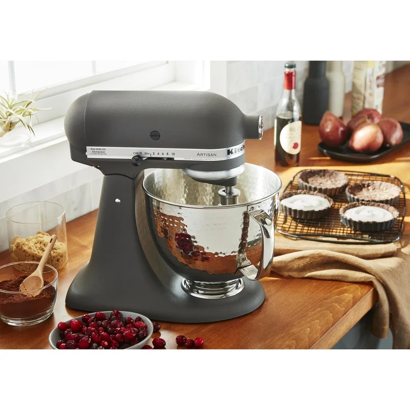 KitchenAid Zubehör Gehämmerte Edelstahlschüssel 4,8L mit Griff (5KSM5SSBHM)