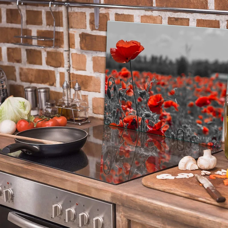TMK ArtDeko Herdabdeckplatte 1 Teilig 60x52 cm - Spritzschutz Herdabdeckung – Herdschutz aus Sicherh